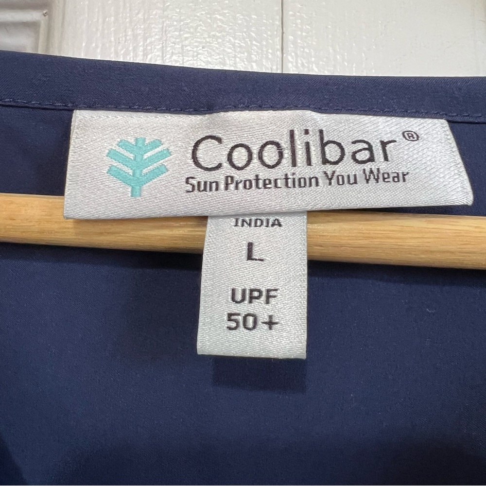 Coolibar Santa Barbara Tunic Top with Roll-up Sleeves in Navy UPF 50+ Size Large - Picture 4 of 14